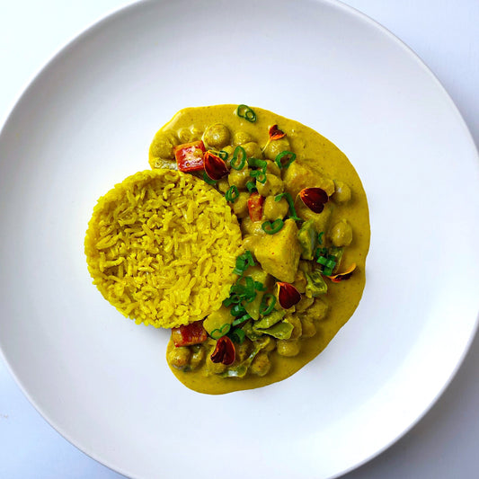 Yellow Chickpea Curry with Basmati Rice